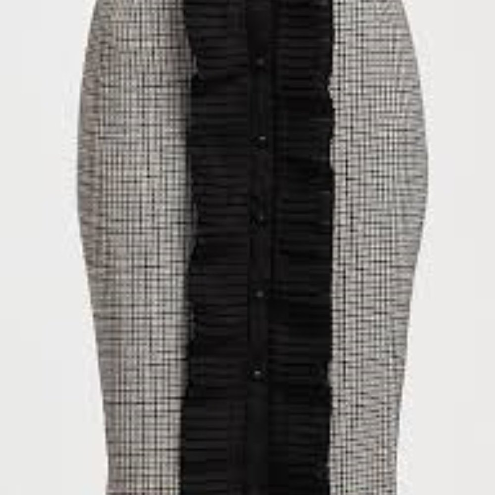 Fendi Ruffle Font Tweed Pencil Skirt